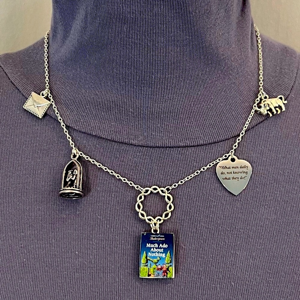 Much Ado About Nothing by William Shakespeare Handmade Literature Book Necklace